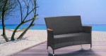 Teak Armrest Weave 2 Seater Bench WR-HBS-001