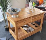 Wheeled Outdoor Teak Trolley 2021